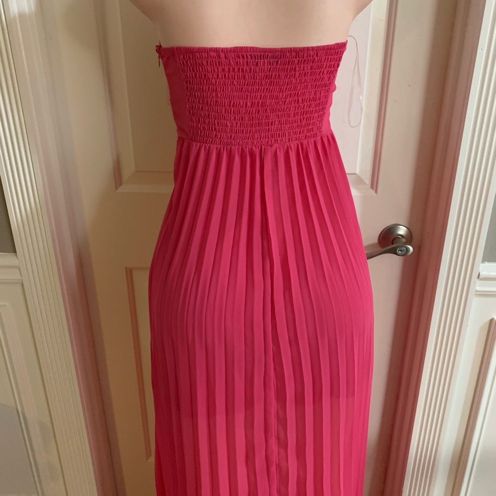 COPY - Women’s junior pink strapless pleated high- low maxi lace top dress size… - Picture 8 of 12